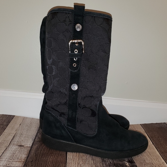 Coach Tullip Signature Suede Boots *As is